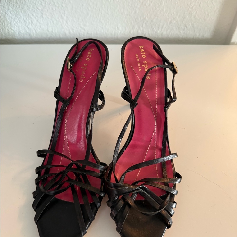 Kate Spade Black Strappy Heels - Picture 2 of 6